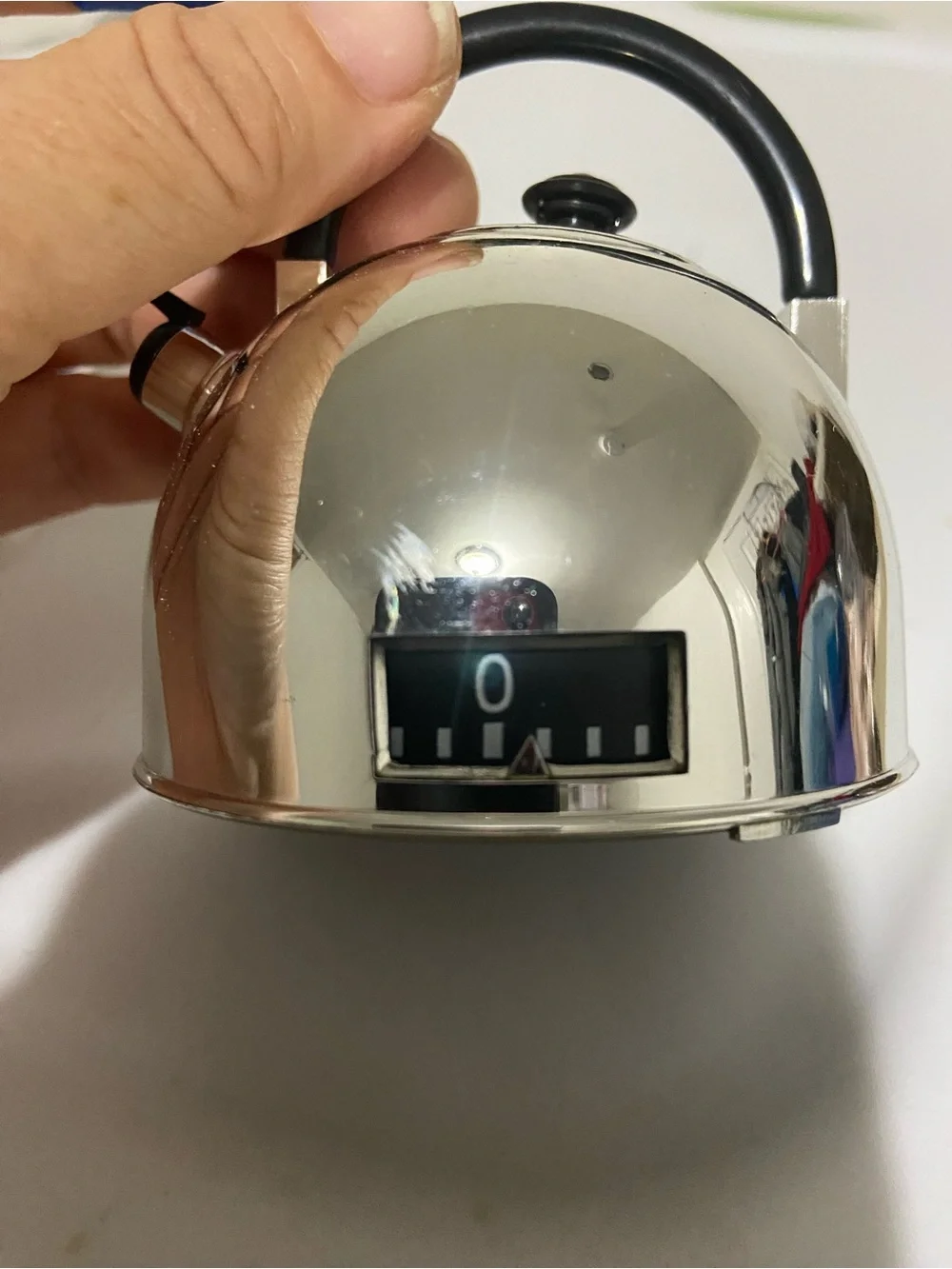 Super cute silver small tea pot kitchen timer